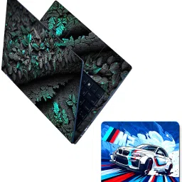 Flipkart SmartBuy Combo of Full Body Laptop Skin and Mouse Pad - Emerald Foliage Glow No Residue Removable Self Adhesive Vinyl Reusable Laptop Skin Compatible for 15.6 inch-image-85