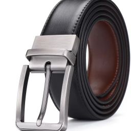 Men Formal, Casual, Party, Evening Black, Brown Artificial Leather Reversible Belt-image-11