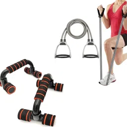 Fitness Combo of Push Up Stand & Double Toning Tube for Men & Women Fitness Accessory Kit Kit-image-9