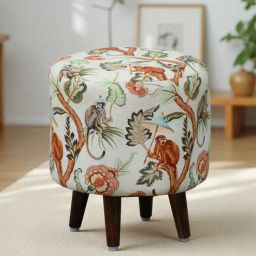 casacraft from pepperfry Lajuana Fabric Seating Stool In Multicolor-picture-46