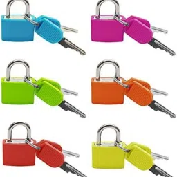 6 Colorful Padlocks with 2 Keys each for luggage / bags / suitcases Padlock-28