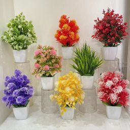 Set Of 8 Flower Pot For Home And Room Decoration Wild Artificial Plant with Pot-image-43