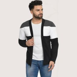 Men Kimono Style Full Sleeve Black Shrug-image-25