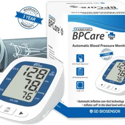 STANDARD BPCare Plus (AS-35K) Automatic Digital Blood Pressure Monitoring Machine & with Mentor Sugar Check Glucometer Bp Monitor image 3