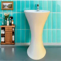 Pedestal Wash Basin – Ceramic – White – 32 Inch Height – Glossy Finish – wash basin with pedestal|stand wash basin|stand basin| Pedestal Basin-image-41