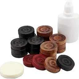 Carrom Coins Laminate Wooden 24Coins,Striker and Powder Carrom Accessories Carrom Pawns-image-29