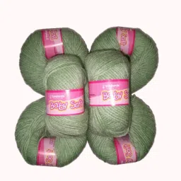 BABY SOFT WOOL PACK OF 6 150GM DARK APPLE GREEN SHADE NO.08-16