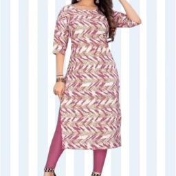 Women Printed Crepe Straight Kurta-image-5