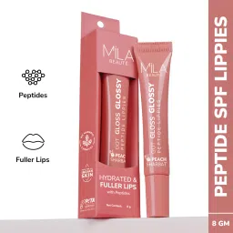 Peptide Infused Gloss Lip Balm With Hyaluronic Acid & Vitamin E Peach Sharbat-image-47