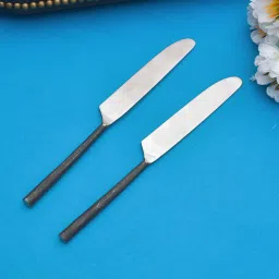 Butter Knives Set of 2, Dinner Knife with Round Handle, Butter & Jam Spreader Iron Table Knife Set-image-65