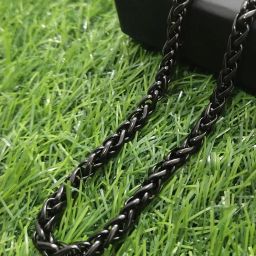 Trendy Classic Spiga/Wheat Interlinked Necklace for Men and Boys Stainless Steel Chain-image-34