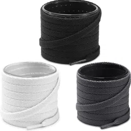 house of common shoe lace Flat Black Grey White 120cm 3pair sneakers canvas Shoe Lace-image-92