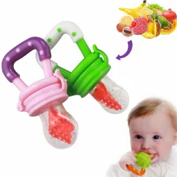 Kids Nipple Fruit Vegetable BPA Free (Pack of 2) Soother (Pink, Green) Soother-19
