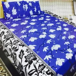 10 TC Polycotton Double Self Design Flat Bedsheet-image-101