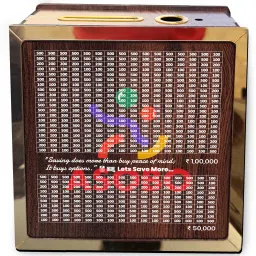 Wooden Money Saving Box | Cash Saver Money Box with Counting Target Coin Bank Coin Bank-40