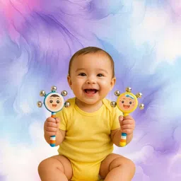 natural safe wooden rattle for babies Rattle-image-10