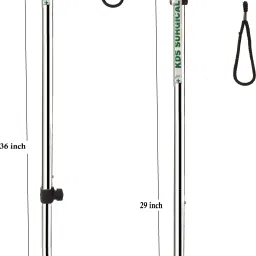 kds surgical 1 Leg Chroome Height Adjustable With Support Walking Stick image 2