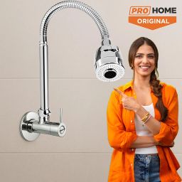 Brass Kitchen Sink Tap Dual Flow Chrome Wall Mount 360 Degree & Dual Flow Pattern For Hot OR Cold Water With Wall Flange Sink Tap Faucet-image-72