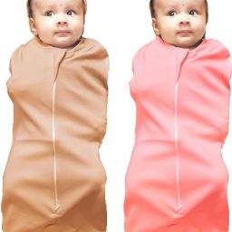 POD/Swaddle/Sleeping Bag/Sack for NewbornBaby 0-3months PK-2 Biscuit + Peach Sleeping Bag-93