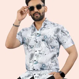 Men Regular Fit Printed Spread Collar Casual Shirt-image-71