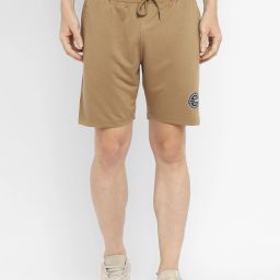 Solid Men Khaki Sports Shorts-image-55