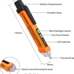 Voltage Tester Pen, AC 12-1000V, LED Flashlight, Buzzer Alarm for Live/Null Wire Digital Voltage Tester-19
