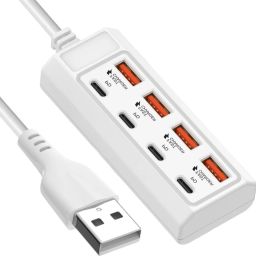 ENMORA BEST 8-in-1 Hub with 4 Type C & 4 USB Port Hub Multiport Adapter WKD7 BEST 8-in-1 Hub with 4 Type C & 4 USB Port Hub Multiport Adapter WKD7 USB Hub-image-98
