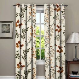 274 cm (9 ft) Polycotton Room Darkening Long Door Curtain (Pack Of 2)-image-2