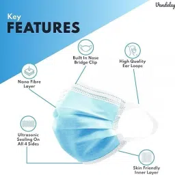7shield CE and ISO Certified Surgical mask with Extra soft Fabric ear loop 50pc softloop Non-Washable Surgical Mask image 4