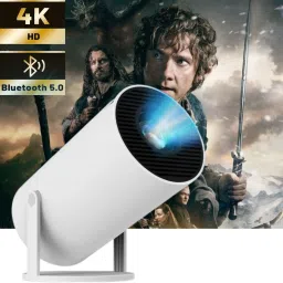 SACRO Smart Projector for Home 4K Support Rotabable Design withApp Netflix,YouTubeY387 (4500 lm / 1 Speaker / Wireless / Remote Controller) Portable Projector-picture-0