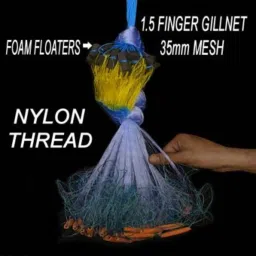 a to z 1.5 FINGER 35mmGILLNET MUD SINKER, HEIGHT 3.5F, UP LENGHT 50F, DOWN LENGHT Fishing Net image 3