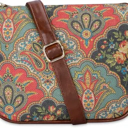Pink Women Sling Bag Garnet Series Printed Handicraft Fabric Single Shoulder Bag Shoulder Belt-image-7