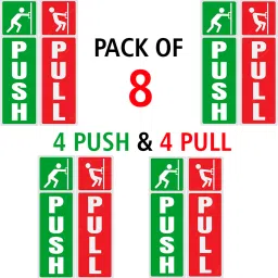 18 cm Self Adhesive Push and Pull Sign Stickers - Set of 4 Push & 4 Pull Self Adhesive Sticker-image-47