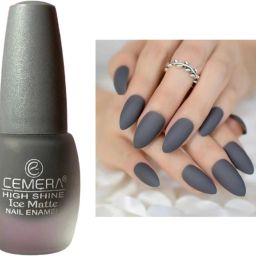 Ash Grey Ice Matte Nail polish Easy And Quick Drying Grey-image-5