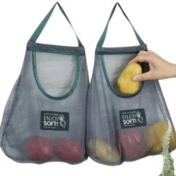 Reusable Household Kitchen Portable Hollow Mesh Storage Bag New Style pack 2 Grocery Bag-23