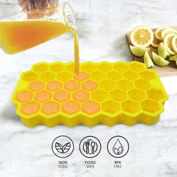axune 1 L Silicone Honeycomb Shape Ice Cube Maker Ice Tray Ice Cube Mold Storage Containers Ice Bucket image 5