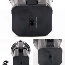 glowish RECHARGEABLE SECURITY SEARCHLIGHT WITH SIDE SUPPORT EMERGENCY LED SUPPORT Torch image 2