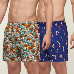 Pack of 2 Remix IntelliEaze Super Combed Cotton Printed Printed Men Boxer-image-93