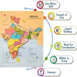 cyrus NEW GEOGROPHICAL INDIAN MAP WITH ALL STATES PUZZLE GAME FOR ALL KIDS. image 3
