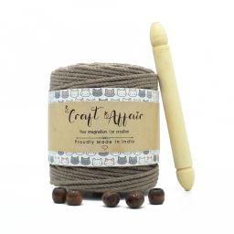 | 3ply Twisted Cotton Macrame Cord (100 M, 3mm) | Art&Craft - Stone Stone-22