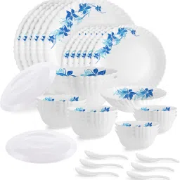 Pack of 35 Opalware Blue Swirl Dazzle Dinner Set-image-27