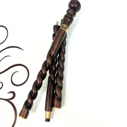 Wooden walking stick in rassa 3fold wooden lattu for men and women .... Walking Stick-image-15