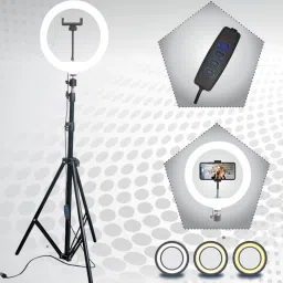 JAMMY ZONES Big 7 fit Tripod Stand with 10 Inches LED Ring Light-Live Stream Phone Holder Tripod, Tripod Kit-21