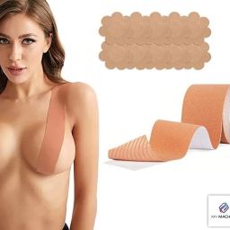 Breast Shaper & Lifter Boob Tape with 10 Nipple Pasties for Women T267 Nursing Breast Pad-image-94