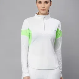 jump usa Women Colorblock High Neck Polyester Multicolor T-Shirt-picture-22