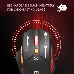Portronics Vader Max Wireless Mouse, Bluetooth 5.3 & 2.4 GHz, 6 Buttons, 2400 DPI,Ergonomic Wireless Ambidextrous Optical Gaming Mouse with Bluetooth image 4