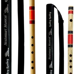 Musical Combo Flutes DD Base (24 Inch) & F Sharp (14 Inch) Bamboo Flute Bansuri with Flute Carry Bag Free Bamboo Flute-image-5