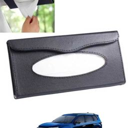 Black Leatherite Rectangle Shape Fancy Design Tissue Dispencer For Car-151 Vehicle Tissue Dispenser-36