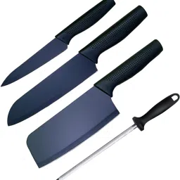 Cooking Knife for Kitchen Stylish Knife with Knife Sharpener (Black, 4 Pcs) Kitchen Tool Set-22