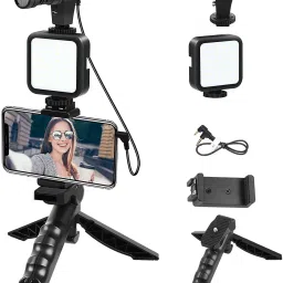ANY KART Professional Mobile Vlogging Kit with Microphone Tripod Stand Tripod Kit, Monopod Kit image 5